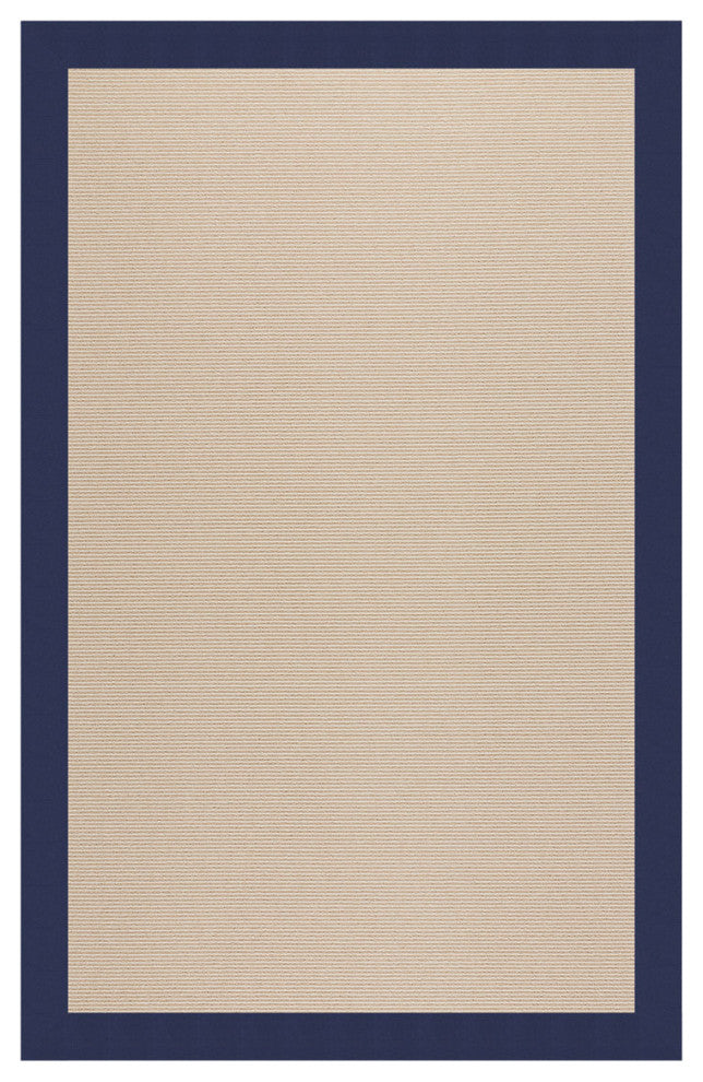 Zoe-Beach Sisal Machine Tufted Rectangle Rug, Navy, 8'x10'