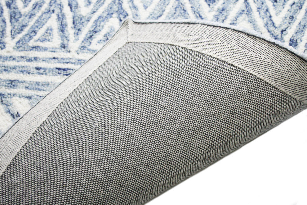 Bashian Nuncio Area Rug, Denim, 5x7.6
