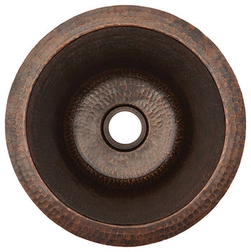 Premier Copper Products BR12WDB 12" Round Copper Champagne Bar/Prep Sink