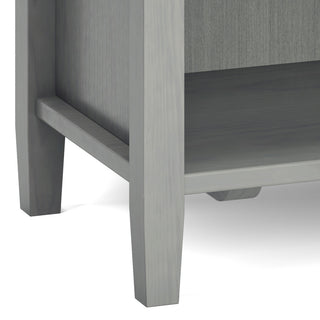 Warm Shaker Solid Wood Bedside Table, Fog Grey