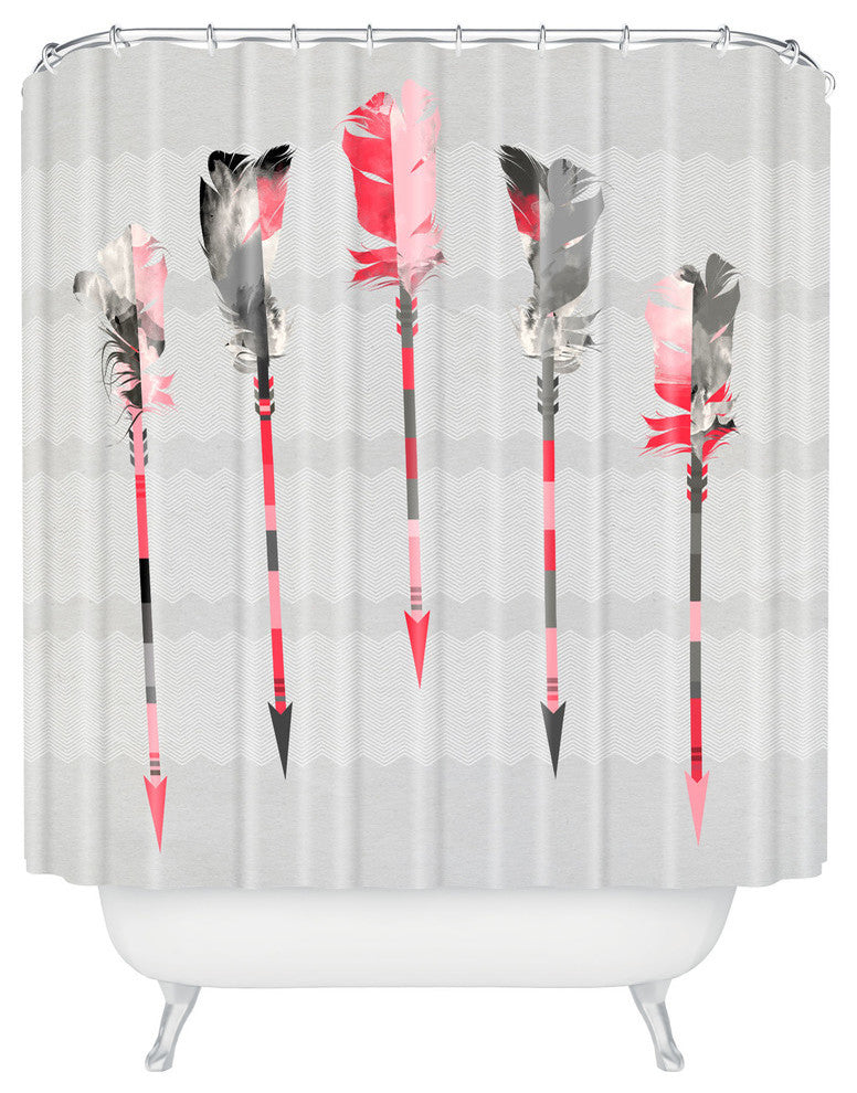 Deny Designs Iveta Abolina Coral Feathers Shower Curtain