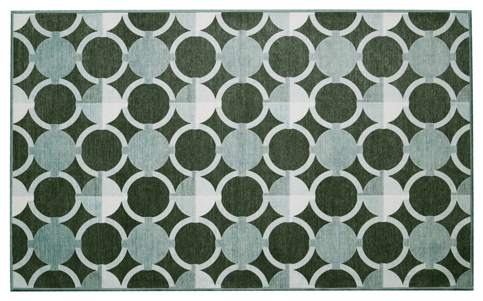 My Magic Carpet Washable Rug Dula Dark Sage Green, 3' X 5'