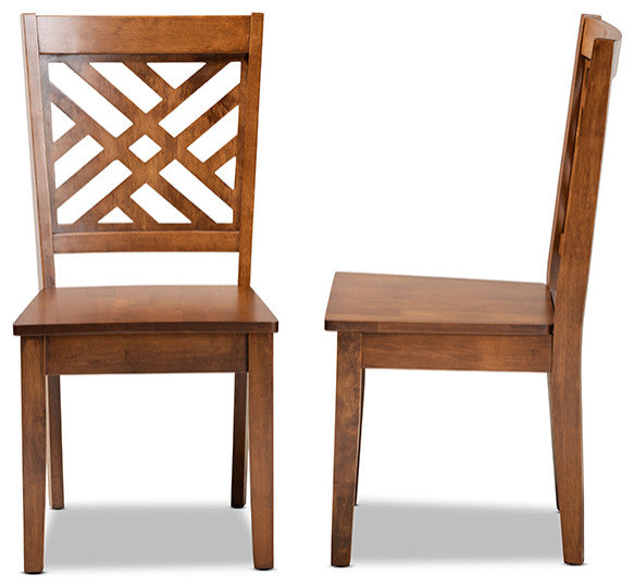 Chipman Modern Transitional Walnut Brown Wood Dining Chair, Set of 2