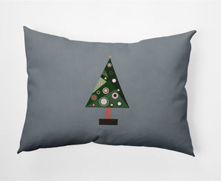 Crazy Christmas Decorative Throw Pillow, Mid Gray, 14"x20"