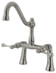 Kingston Brass 7" Center Deck Mount Clawfoot Tub Faucet, Brushed Nickel