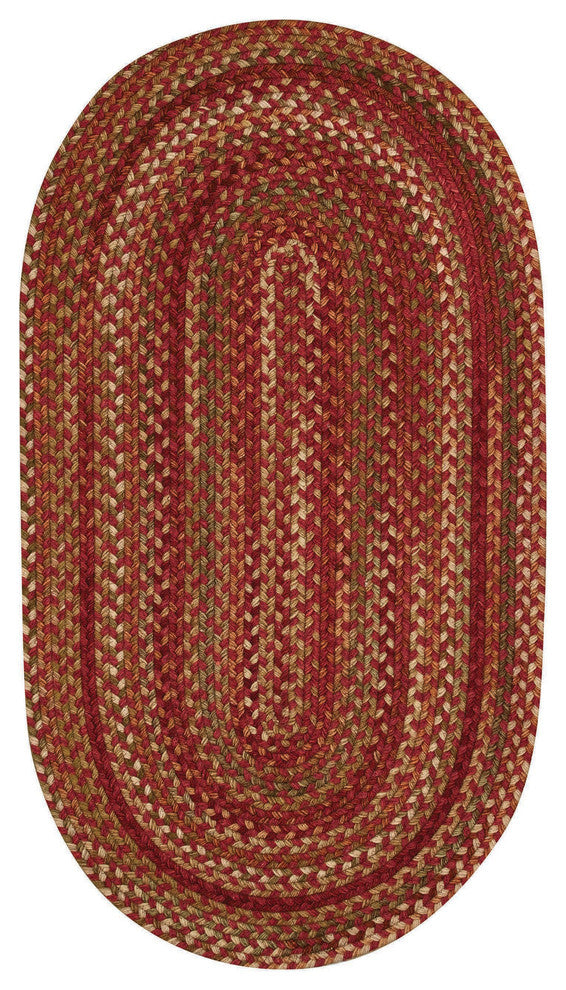 Manchester Braided Oval Rug, Redwood, 3'x5'