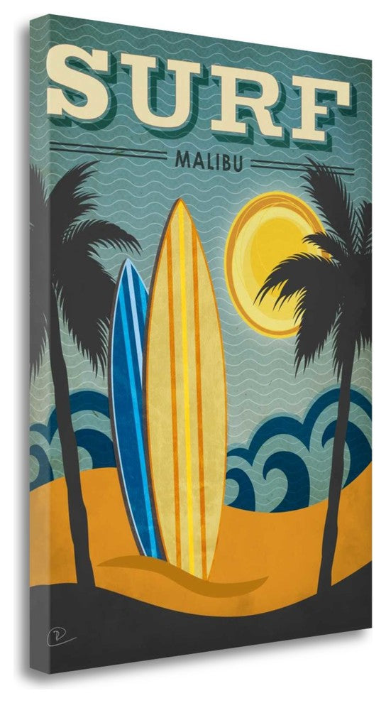 "Surf Malibu" By Renee Pulve, Giclee Print on Gallery Wrap Canvas, Ready to Hang