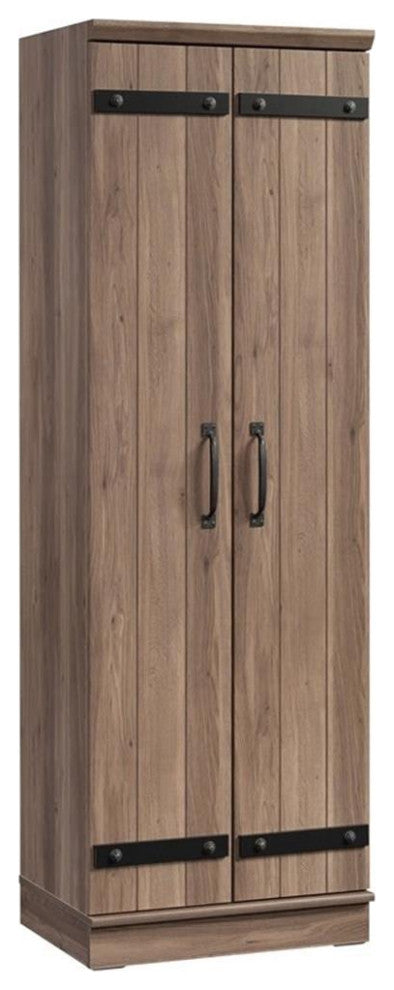 Sauder HomePlus 2-Barn Door Engineered Wood Narrow Storage Cabinet in Salt Oak