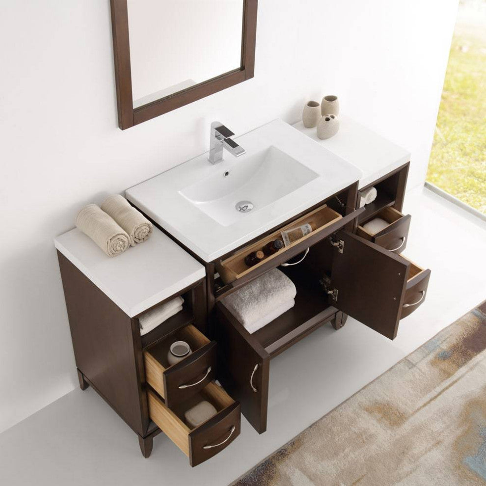 Fresca FVN21-123012AC Cambridge 54" Antique Coffee Vanity With Mirror