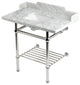 LMS36MBSQB6 36" Console Sink with Brass Legs (8-Inch, 3 Hole)