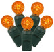 Vickerman X4G9108 100 Orange G12 Led Single Mold Light On Green Wire