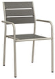 Shore Outdoor Patio Aluminum Dining Chair, Silver Gray