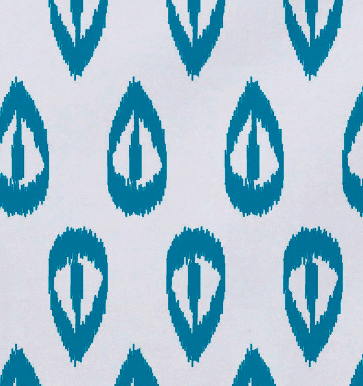 18"x14" Ikat Tears, Geometric Print Placemat, Turquoise, Set of 4