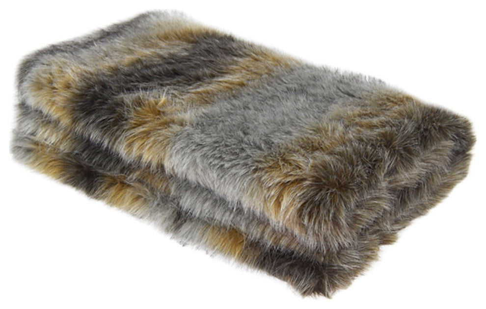 LUZIO Crystal Fox Vegan Faux Fur Rug 130x98.4