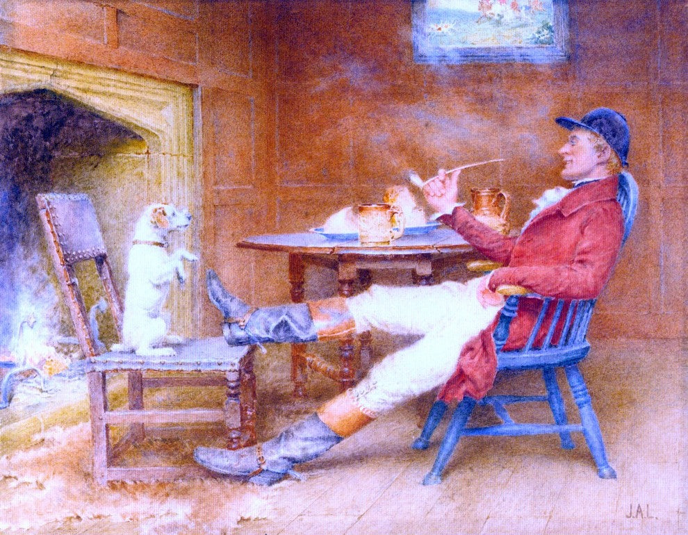 John Arthur Lomax Teaching a Dog New Tricks, 21"x28" Gallery Wrapped Canvas