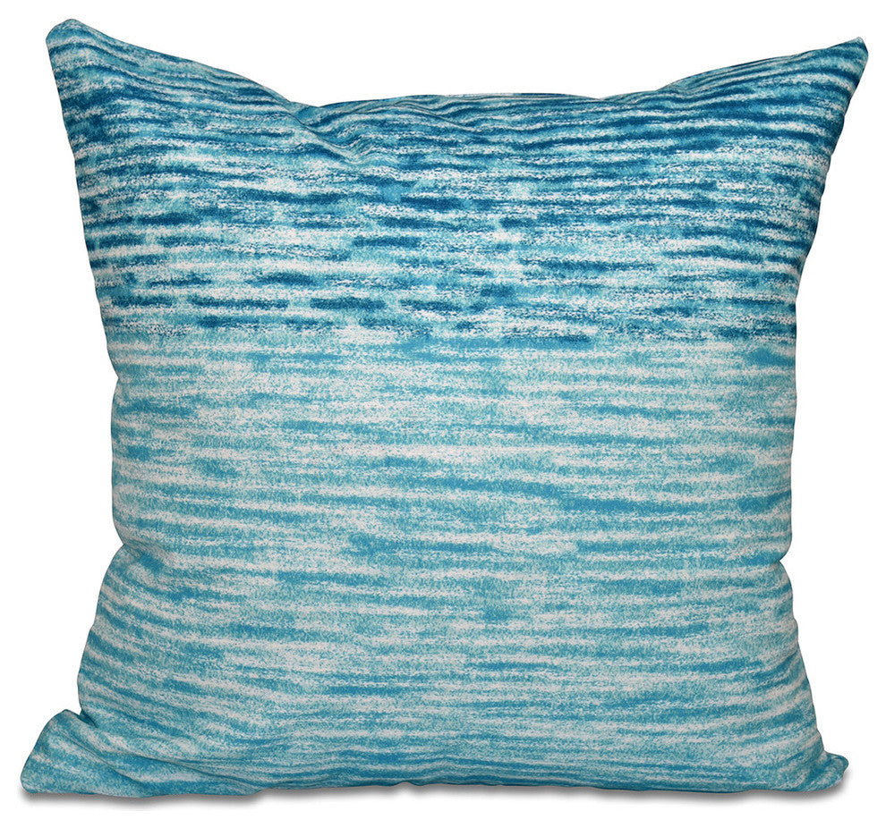 Ocean View, Geometric Print Pillow, Teal, 20"x20"