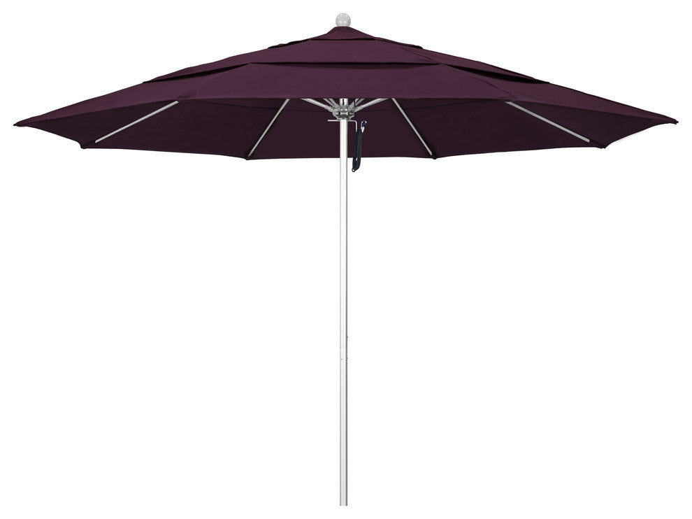 11' Fiberglass Umbrella Silver Anodized, Purple, 11'
