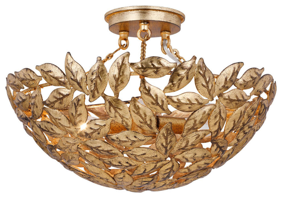 Kelan Semi Flush Mount, Antique Gild