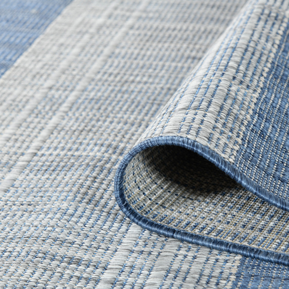 Maryland Blessy Indoor/Outdoor Area Rug, Blue, 4' x 6', Striped