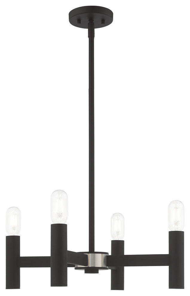 Livex Lighting Black 4-Light Mini Chandelier