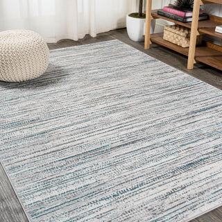 Loom Modern Strie' Area Rug, Gray/Turquoise, 4 X 6