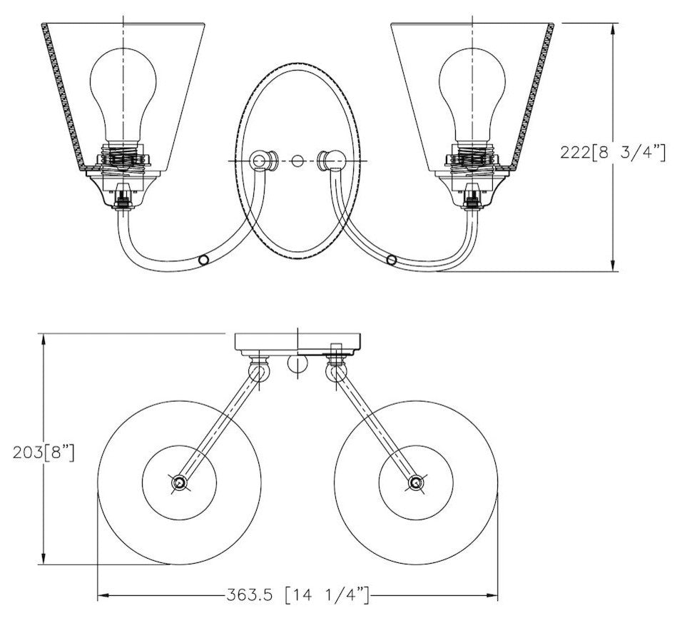 Galveston Matte Black 2-Light Wall Sconce Bathroom Fixture, 21-0034