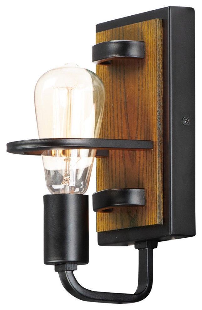 Maxim 10301 Black Forest 1 Light 10" Tall Sconce - Black / Ashbury