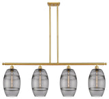 Ballston-Vaz 4-Light 48" Stem Island Light, 8"D Satin Gold, Light Smoke