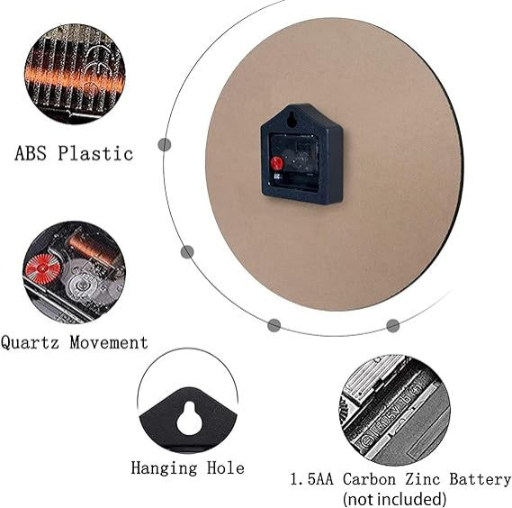 Silent Non Ticking Clock 10", Round Wall Clock