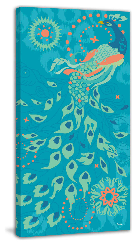 "Peacock of Peoria" Painting Print on Canvas by Evelia