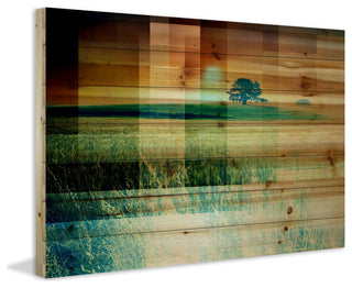 "Pusledge" UV Ink Print on Natural Pine Wood, 36"x24"