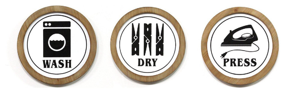 HomeRoots Wash Dry Press Wood Framed Wall Art