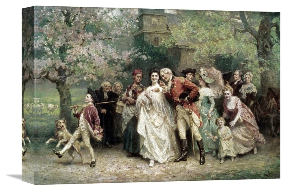 "Christening" Stretched Canvas Giclee by Jean Leon Gerome Ferris, 16"x11"