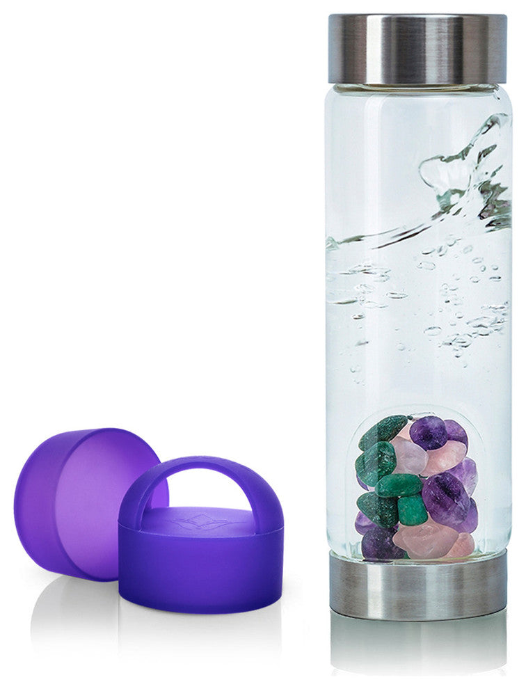 Water Bottle, VitaJuwel ViA Gemwater Bottle, Purple Loop Caps, Beauty