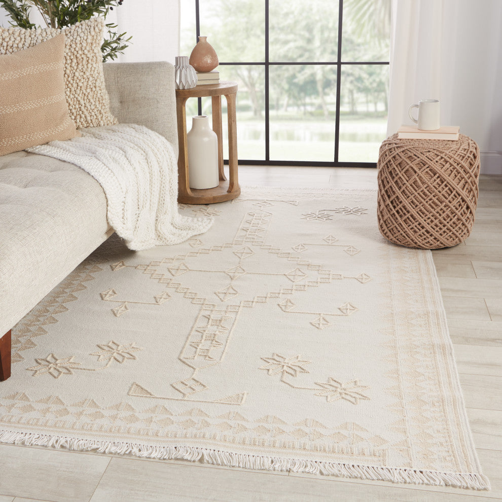 Jaipur Living Ollin Indoor/ Outdoor Medallion White/ Cream Area Rug, 8'10"x11'9"
