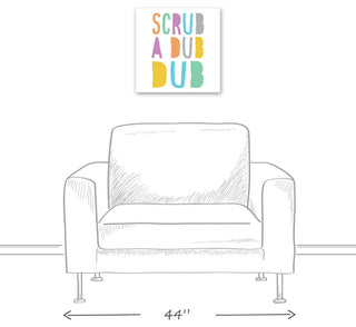 Scrub A Dub Dub Blue 16x16 Canvas Wall Art