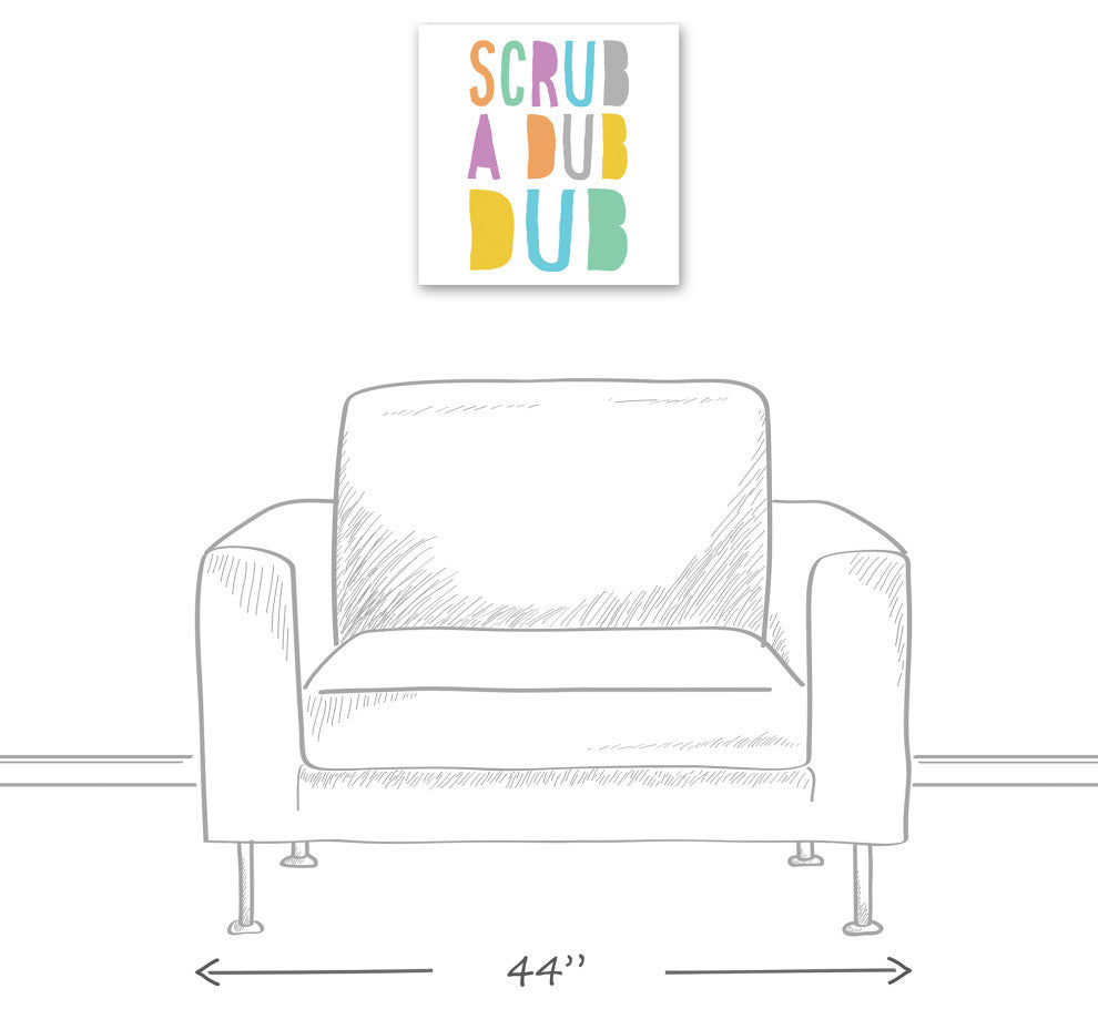 Scrub A Dub Dub Blue 16x16 Canvas Wall Art
