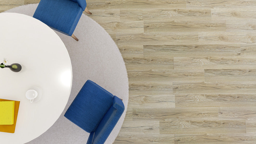 Backing Spc Durable Flooring Planks, Argent Ash 4Mmx7"X48", 20Mil Wear Layer
