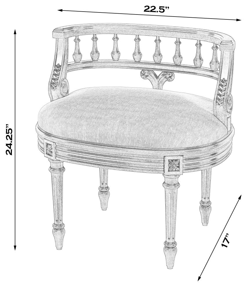 Butler Hathaway Vanity Seat, Black Licorice