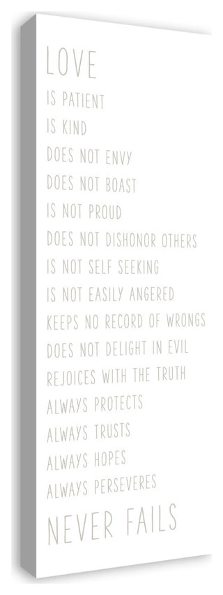 Love Never Fails 12x36 Canvas Wall Art