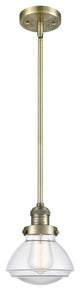 Olean 1-Light Mini Pendant, Antique Brass, Clear