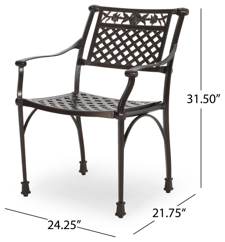 Ridgecrest Traditional Outdoor Aluminum Dining Chair, Set of 2