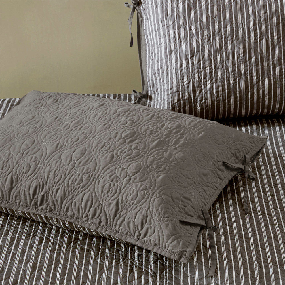 Madison Park Quebec 6 Piece Reversible Daybed Cover Set, Dark Grey