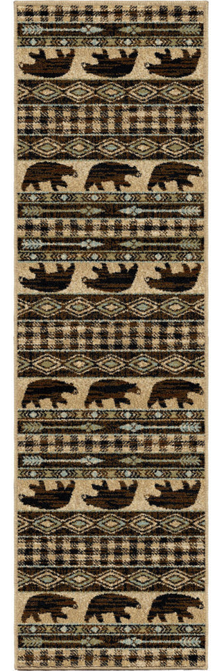 Lodge King Bear Down Lodge Area Rug, Antique, 2'3"x7'7"