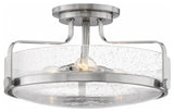 Harper Semi-Flush, Brushed Nickel with Clear Seedy