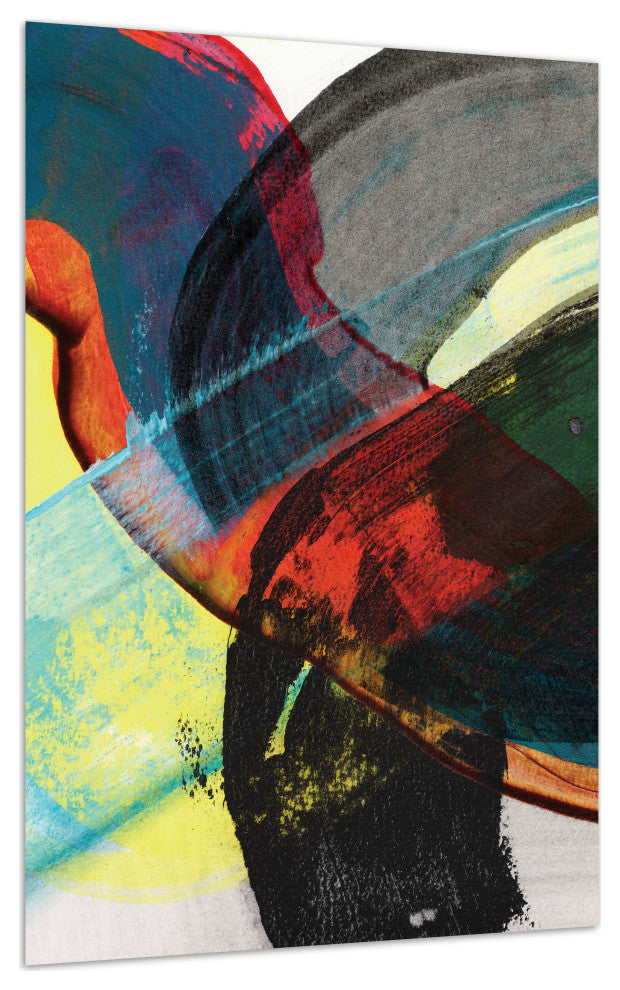 "Carnival Crossing AbstractII" Frameless Reverse Printed Tempered Glass Wall Art