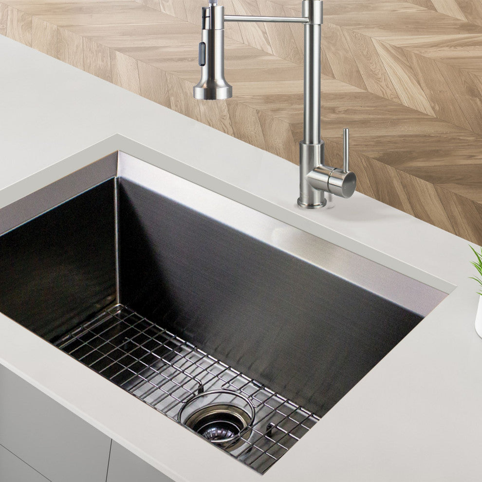 Transolid 14 Gauge Super Single Bowl Undermount Stainless Steel Kitchen Sink, Pvd Gun Metal
