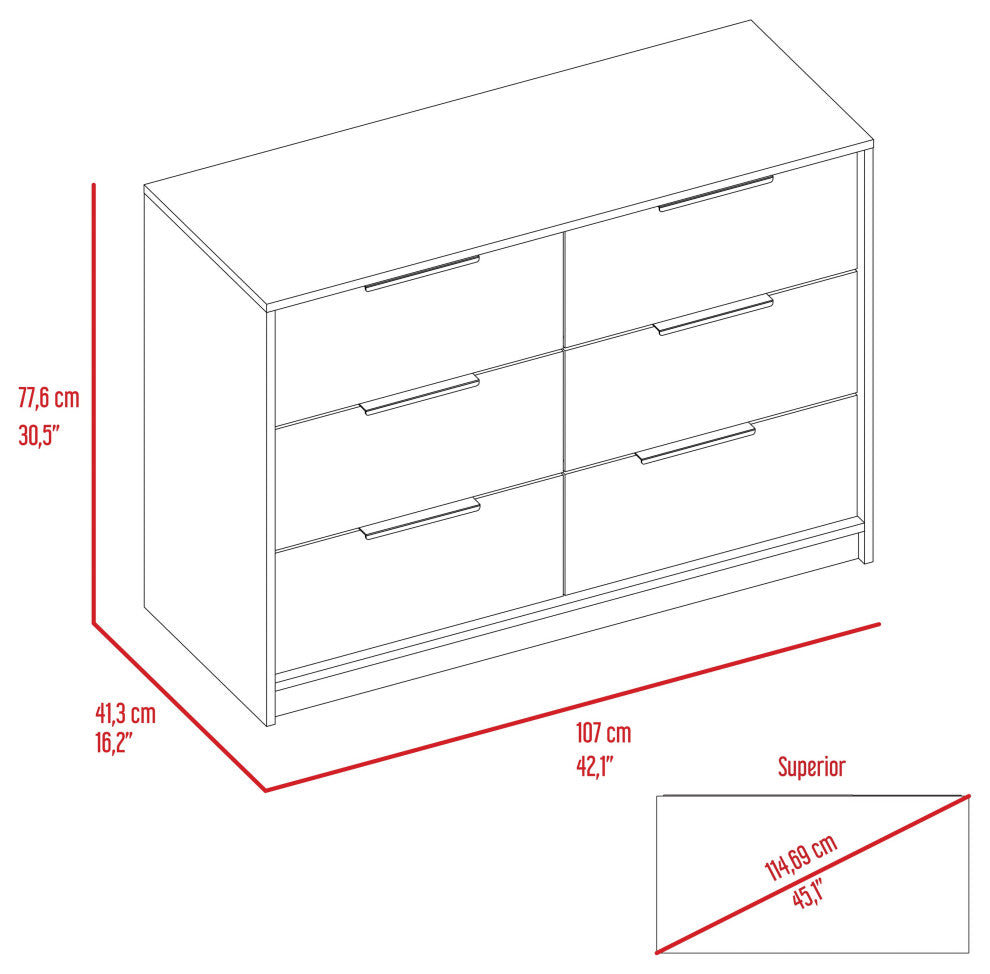 DEPOT E-SHOP Bangor 2 Piece Bedroom Set, Drawer Dresser and Nightstand