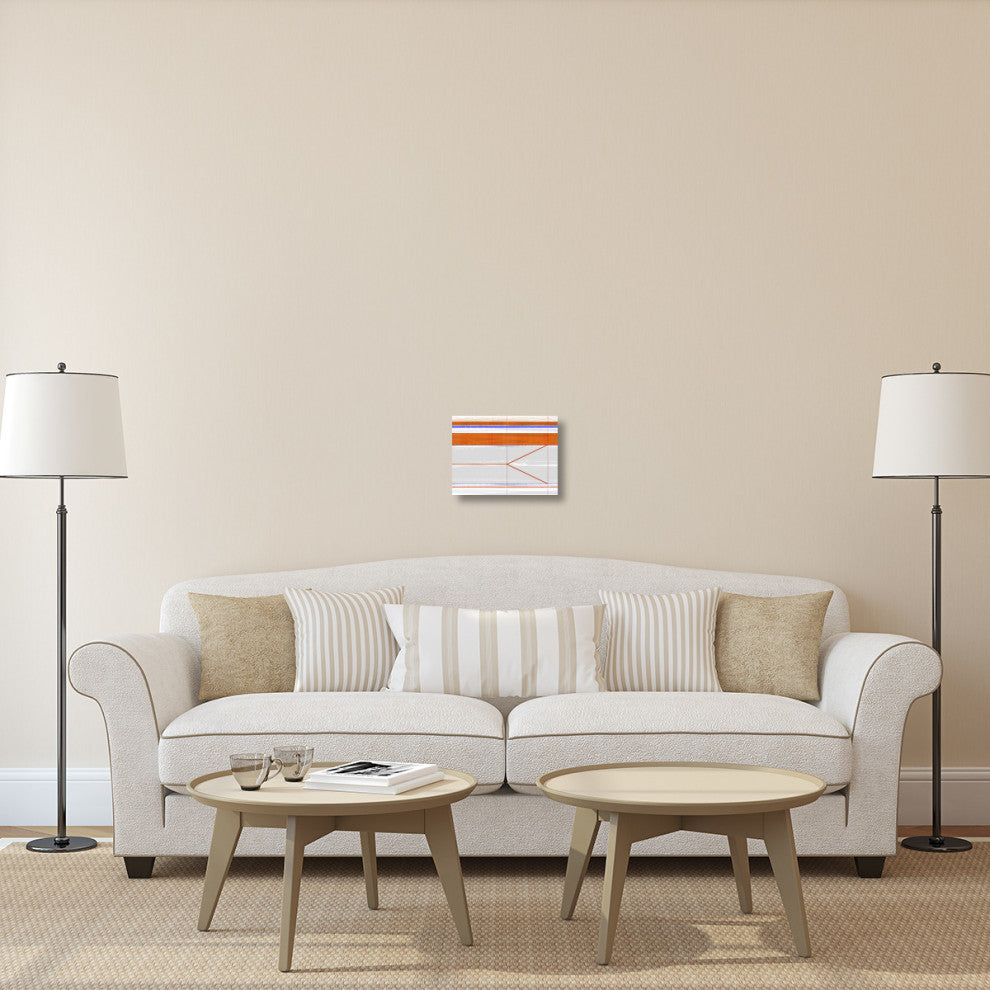 "Abstract Orange And Grey" Fine Art Print