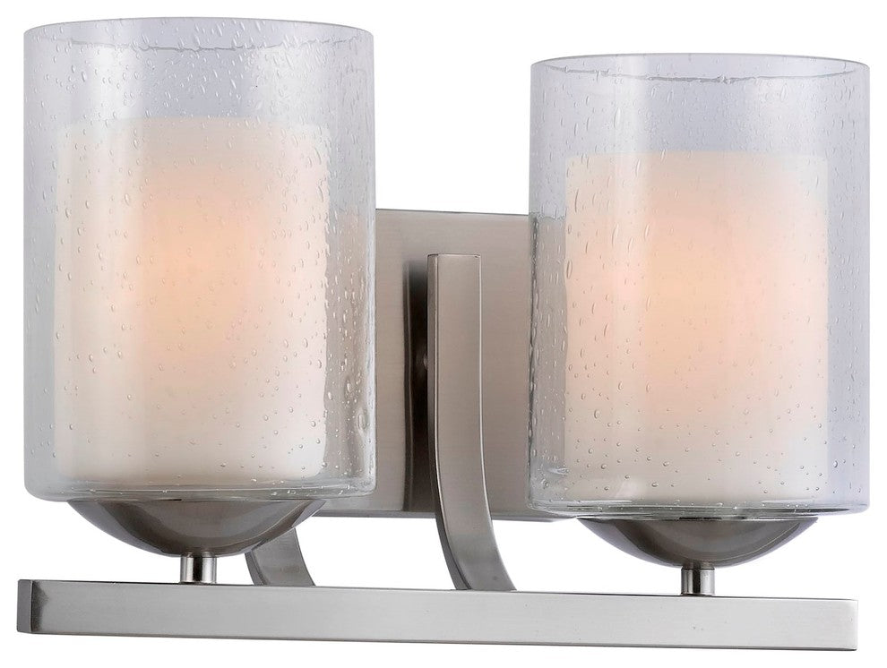 Cosmo 2-Light Bathroom Light, Satin Nickel